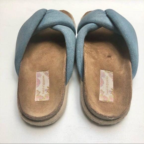 BAND OF GYPSIES Move Over Slide Sandal Denim Blue US7 NWOT - Picture 3 of 5